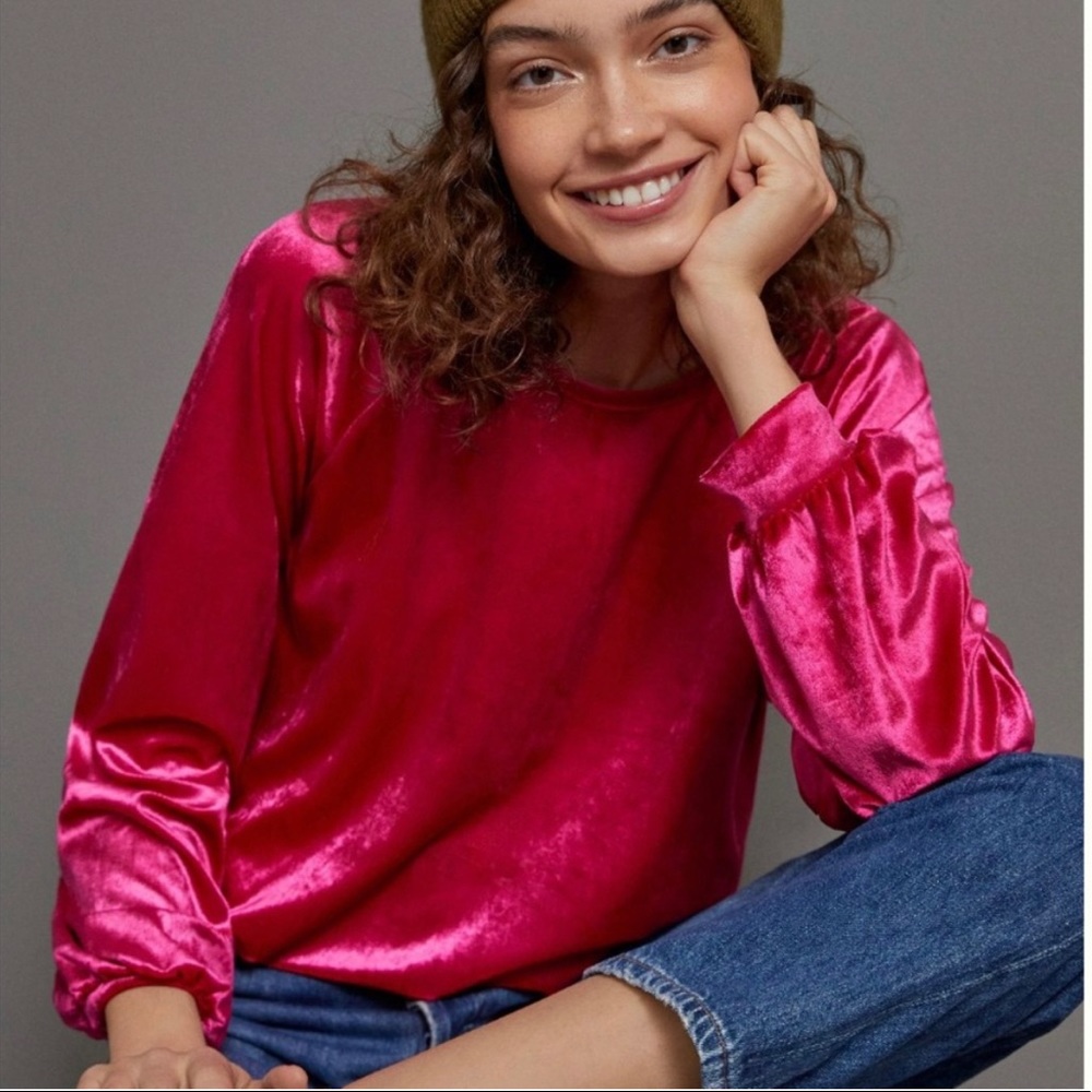 Maeve Anthropologie velour top